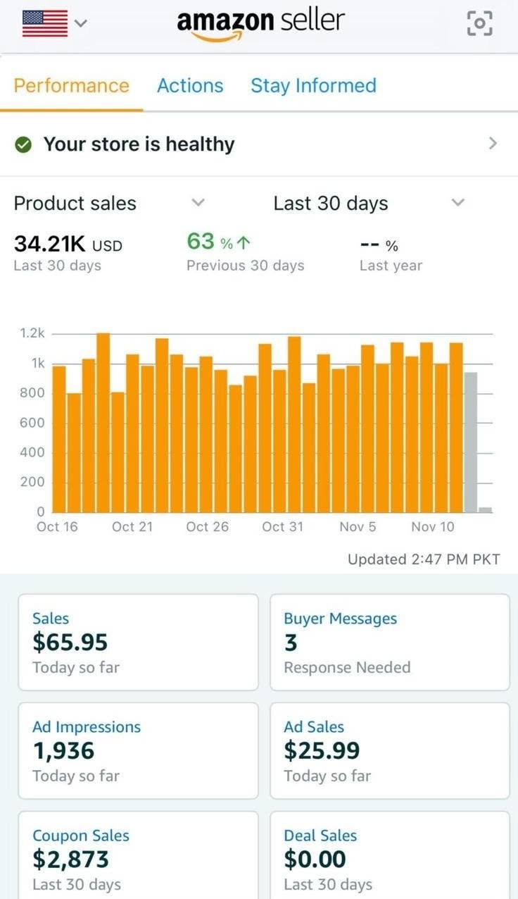 Amazon Seller dashboard screenshot 6